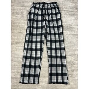 Essential Sleepwear by Seven Apparel Pajama Pants Women Large Black Plaid Fleece